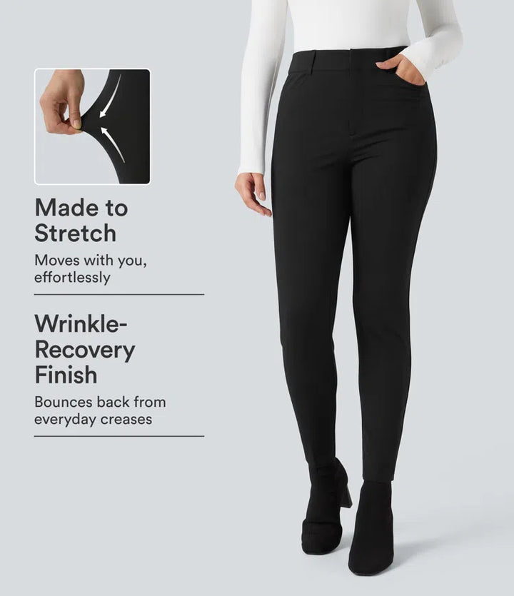 Halara Flex High-waisted Skinny Herringbone Work Pants with Pockets