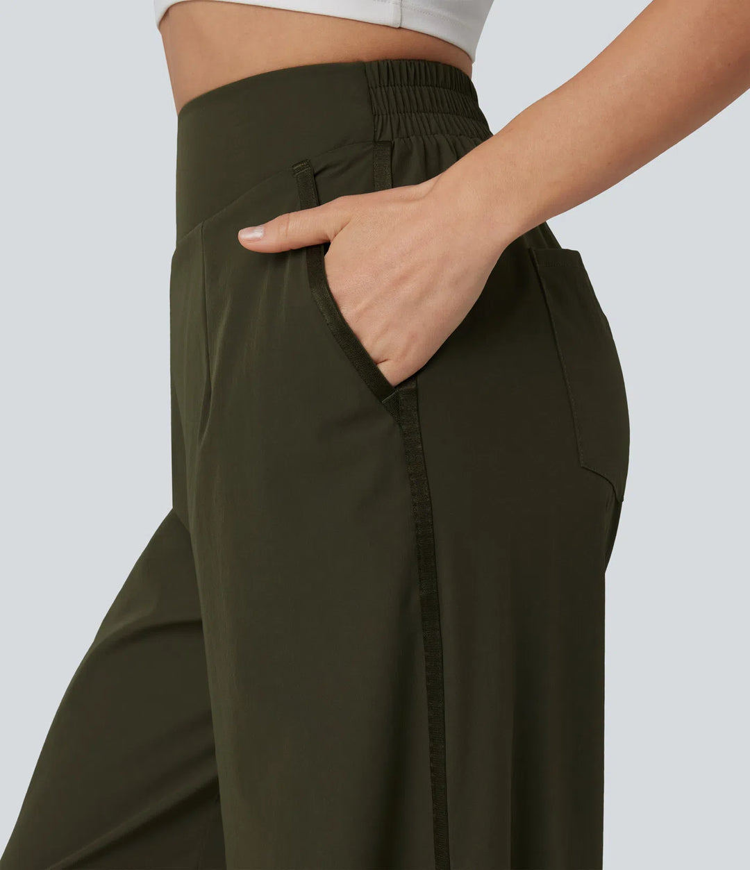 High Waisted Wide Leg Baggy Casual Pants with Pockets