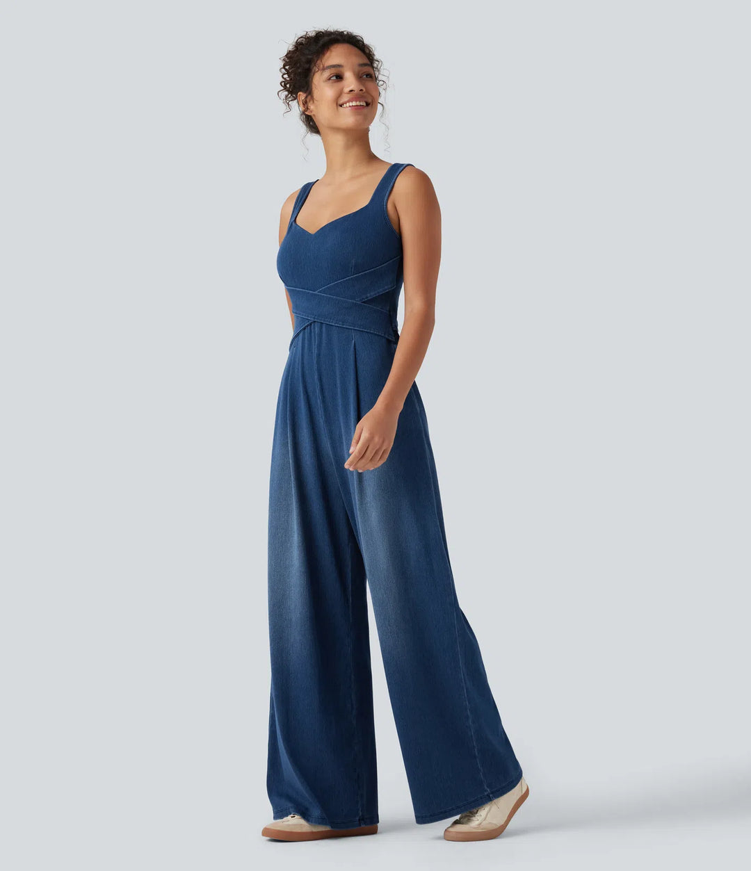 Halara Flex Built-in Bra Denim Casual Jumpsuit with Pockets-Easy Peezy Edition