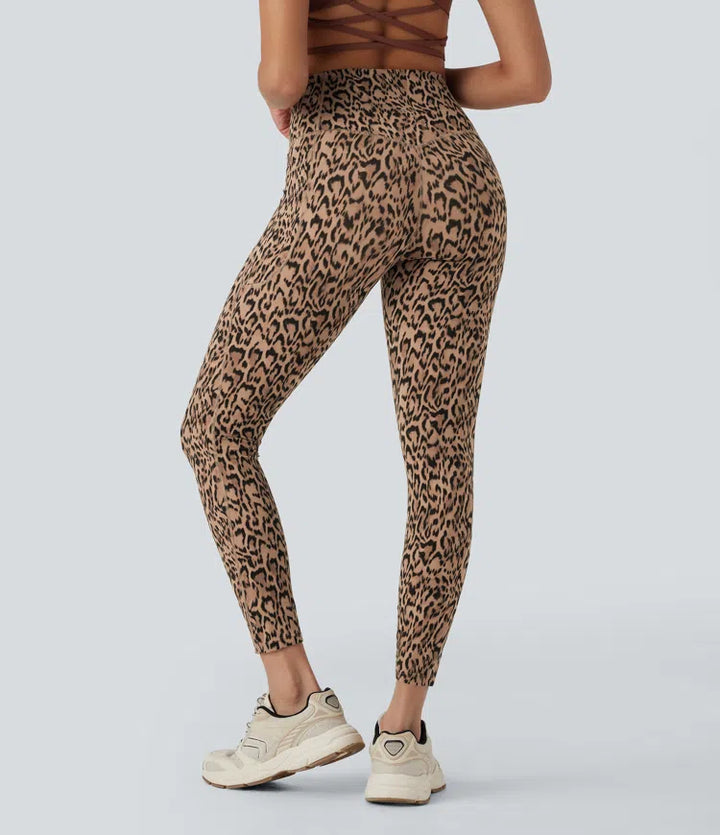 Halara UltraSculpt Leopard Print High Waisted Tummy Control Yoga Leggings with Pockets
