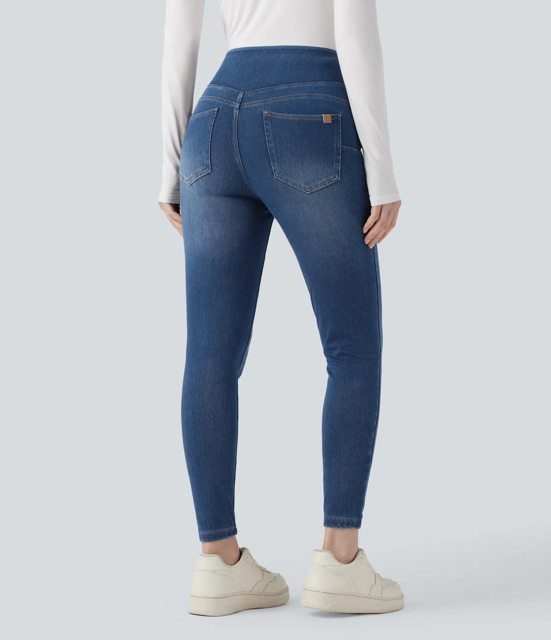 Halara Flex High Waisted Denim Casual Skinny 7/8 Leggings with Pockets