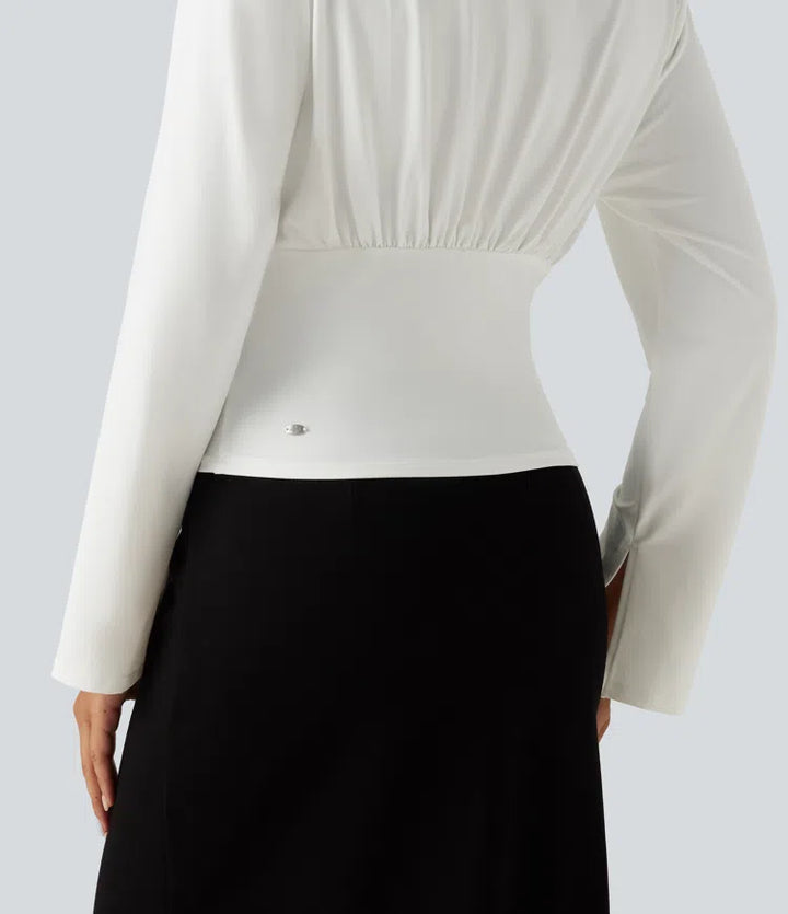 Flounce Long Sleeve Work Shirt