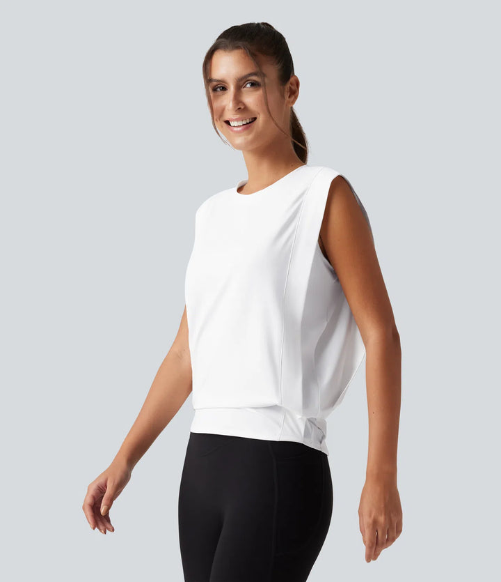 Round Neck Sleeveless InstantCool Work Sports Top-UPF50+