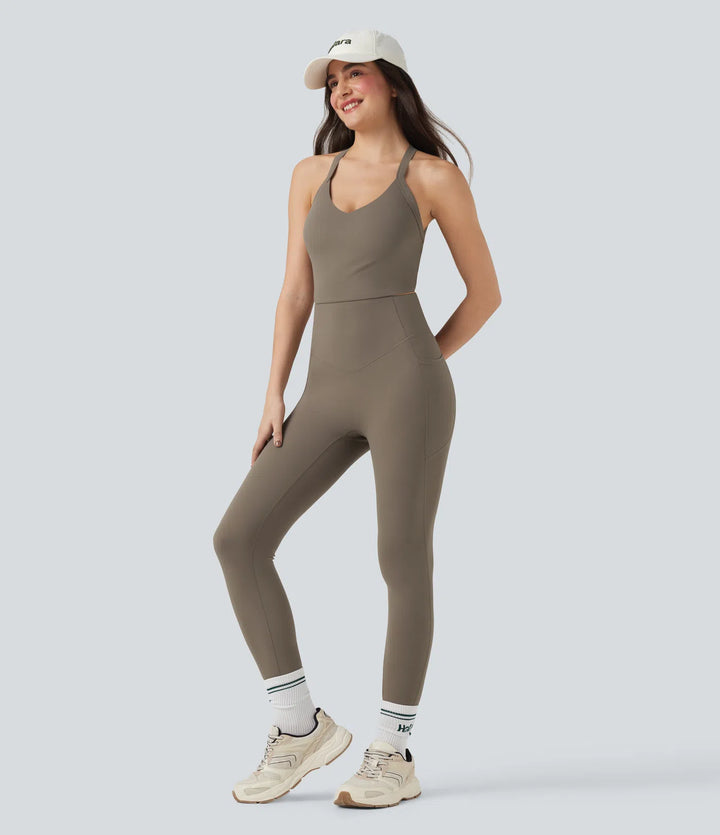 Halara UltraSculpt Tummy Control Training Jumpsuit with Pockets-Easy Peezy Edition