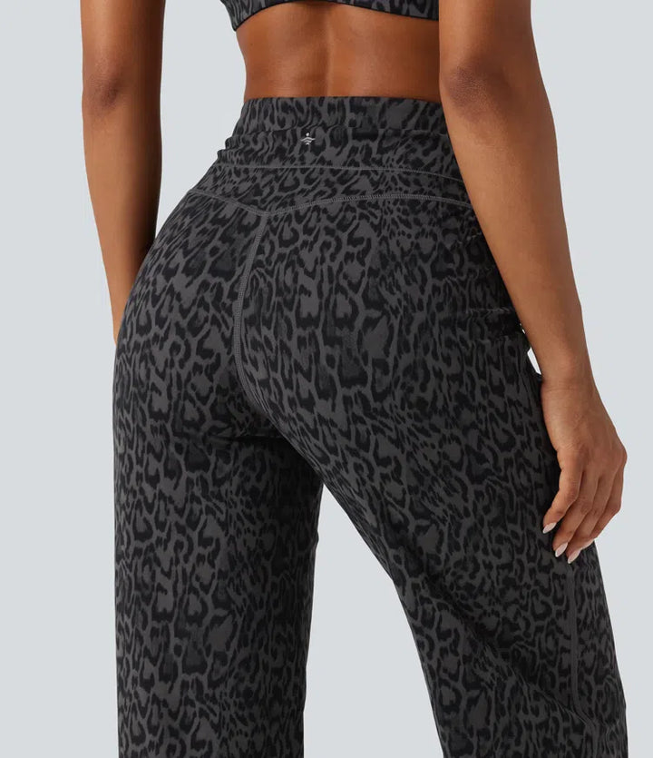 Halara UltraSculpt Leopard Print High Waisted Tummy Control Yoga Joggers with Pockets