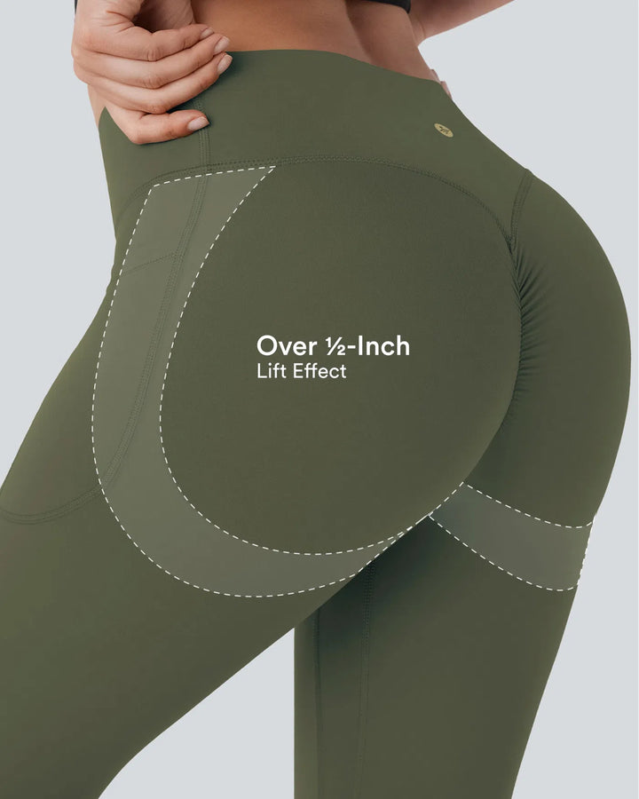 Halara UltraSculpt High Waisted Scrunch Butt Lifting Tummy Control Pocket Shaping Yoga Bootcut Leggings