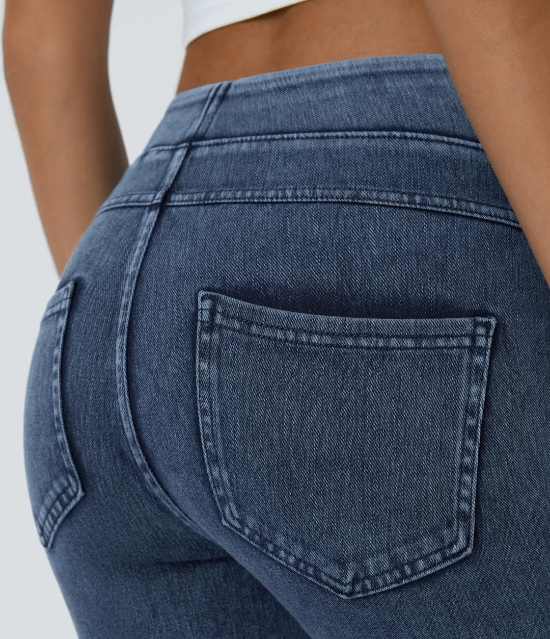 Halara Flex High Waisted Pocket Denim Capri Casual Leggings