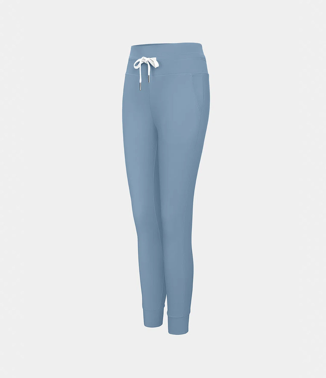 SoftlyZero Plush High Waisted Drawstring Pocket Plain Full Length Joggers