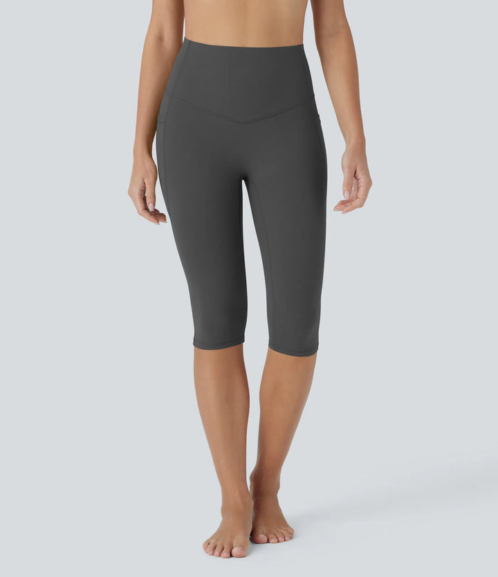 Halara UltraSculpt High Waisted Tummy Control Pedal Pusher Yoga Leggings with Pockets