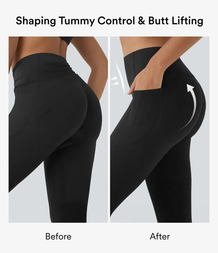 Halara UltraSculpt High Waisted Scrunch Butt Lifting Tummy Control Pocket Shaping Capri Training Leggings