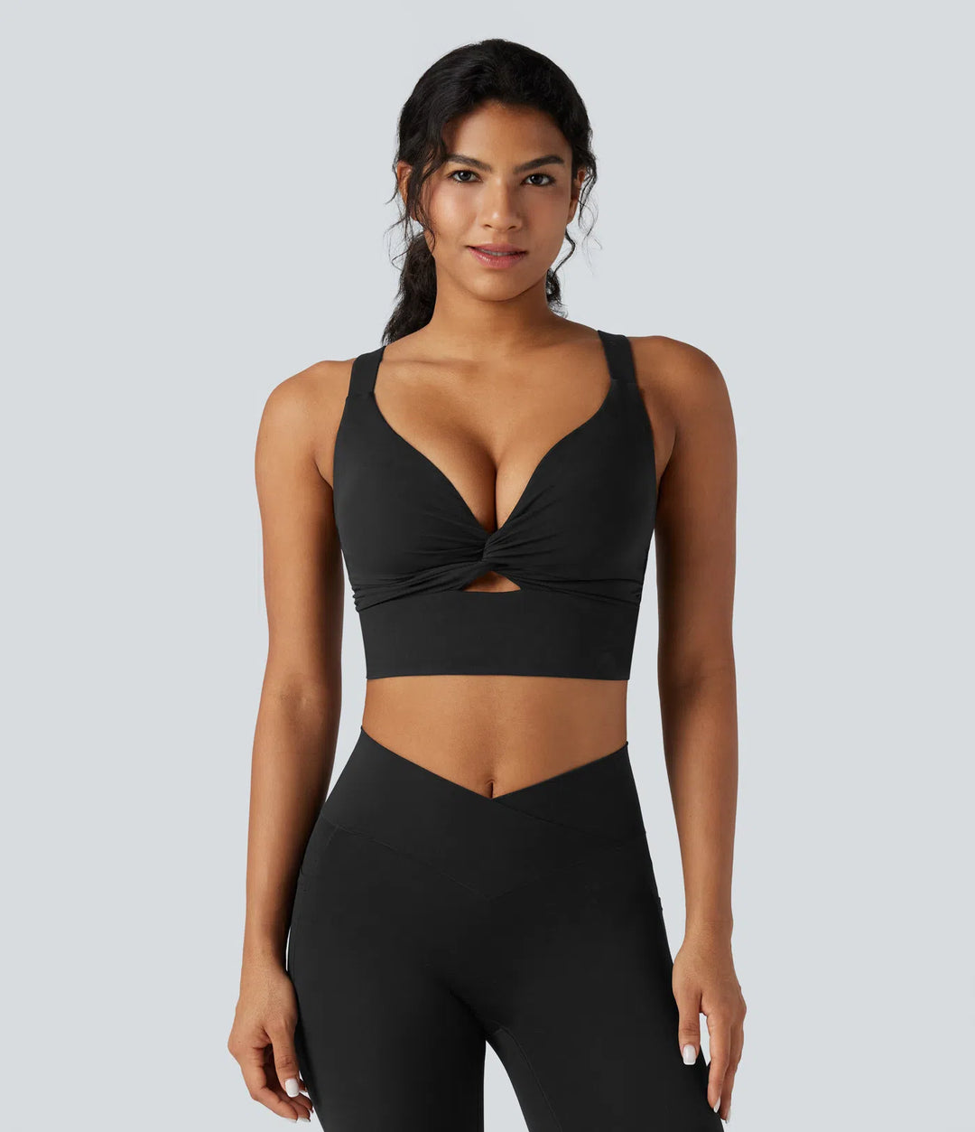 Halara UltraSculpt Light Support Molded Cups Push-Up Yoga Sports Bra