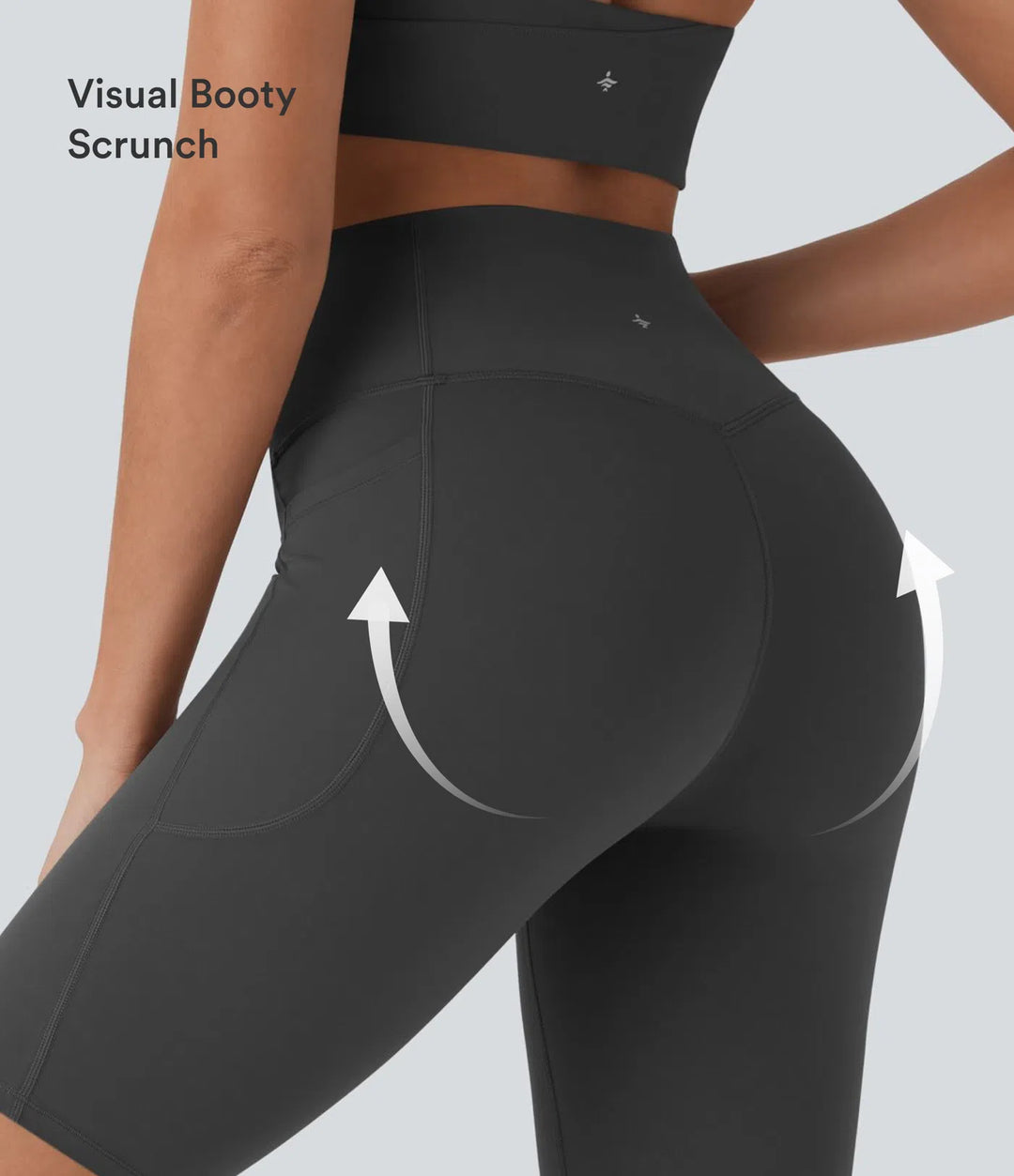Halara UltraSculpt High Waisted Tummy Control Pocket Shaping Training Biker Shorts 9&