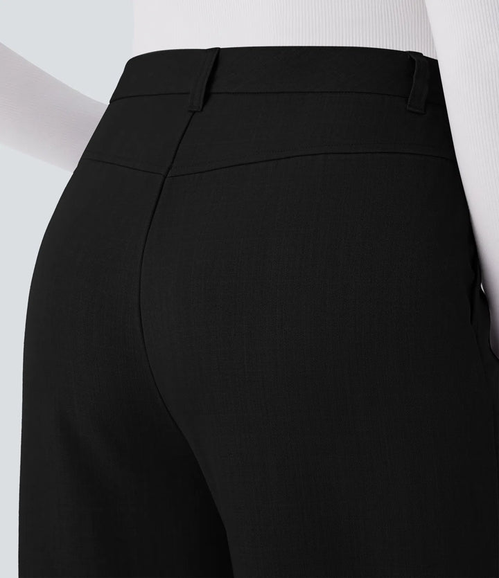 High Waisted Pocket Straight Leg Work Pants