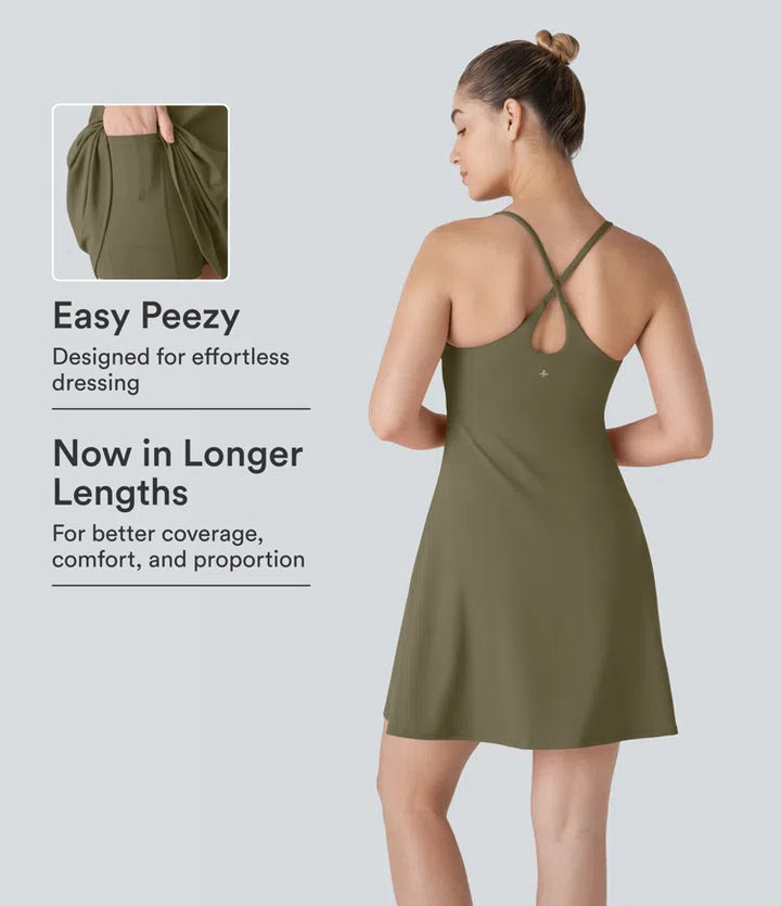 SoftlyZero Plush Backless Active Dress-Longer Length-Easy Peezy Edition