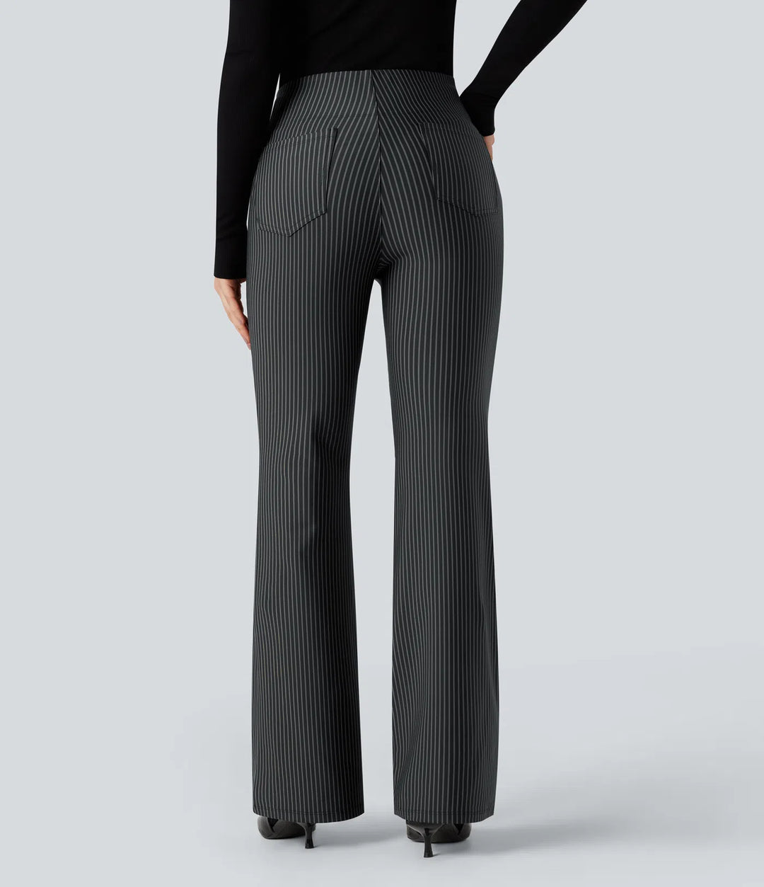 Halara Flex High Waisted Striped Work Flare Pants with Pockets