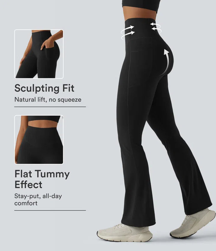 Halara UltraSculpt High Waisted Butt Lifting Tummy Control Bootcut Yoga Leggings with Pockets