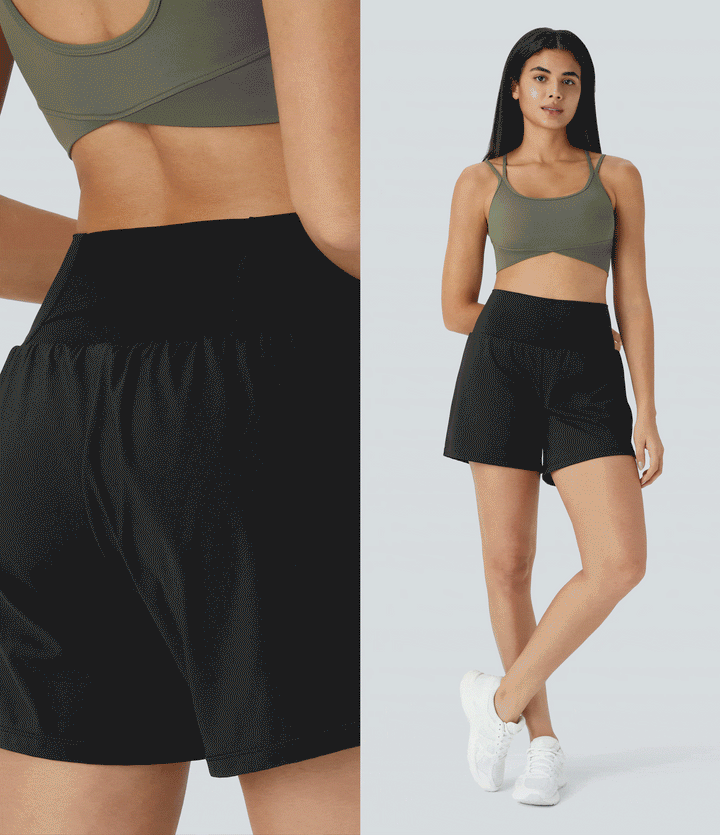SoftlyZero Airy Super High Waisted 2-in-1  InstantCool Yoga Shorts 5&