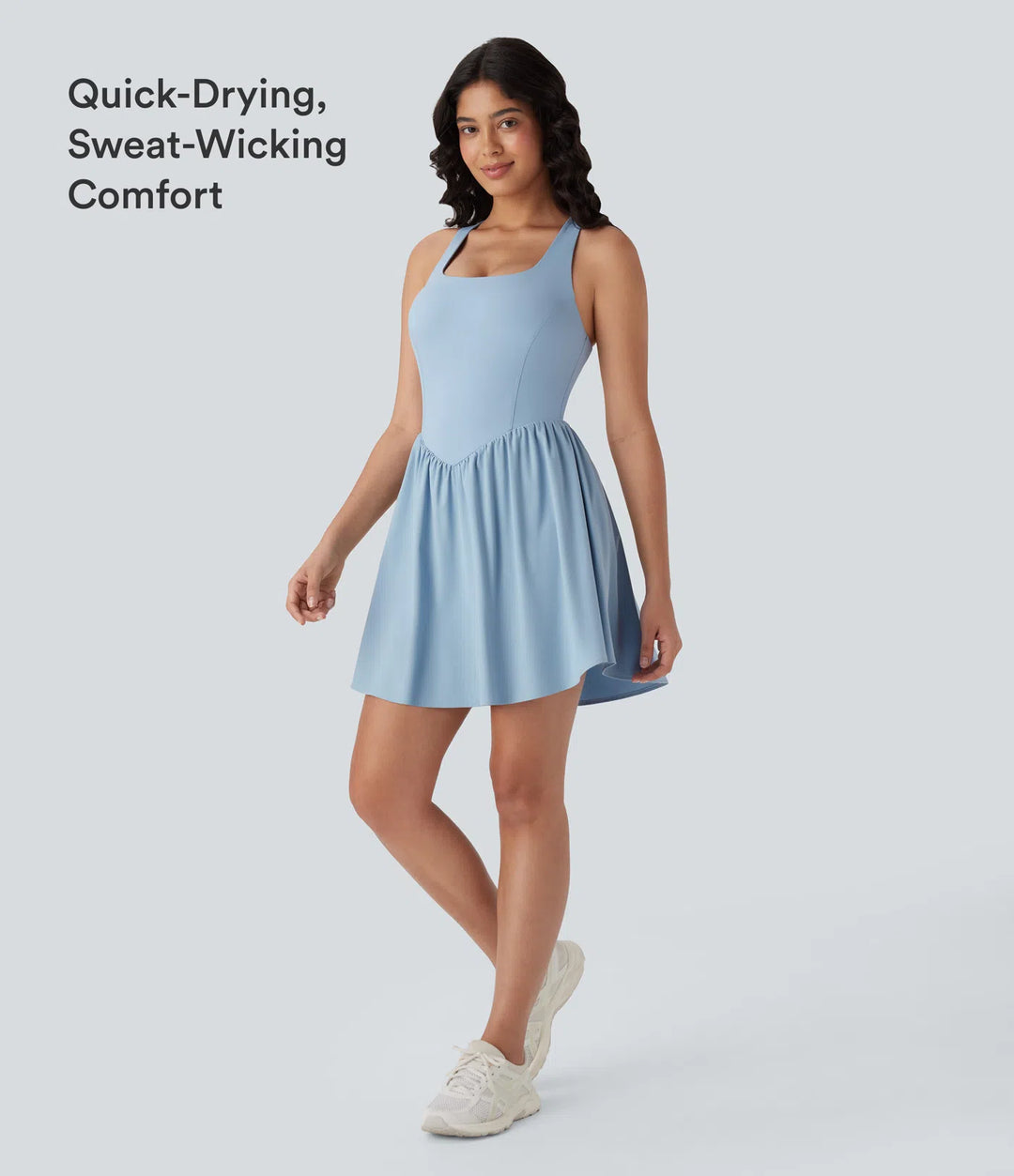 Breezeful Corset 2-in-1 Pocket Mini Quick Dry Flowy Pickleball Active Dress-Longer Legnth