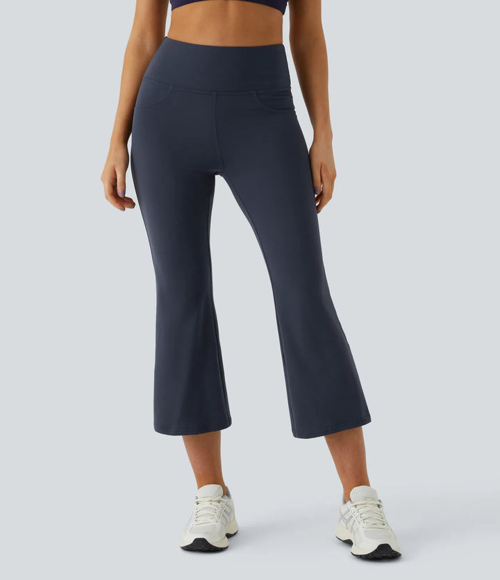 DayStretch High Waisted Pocket Capri Flare Yoga Leggings