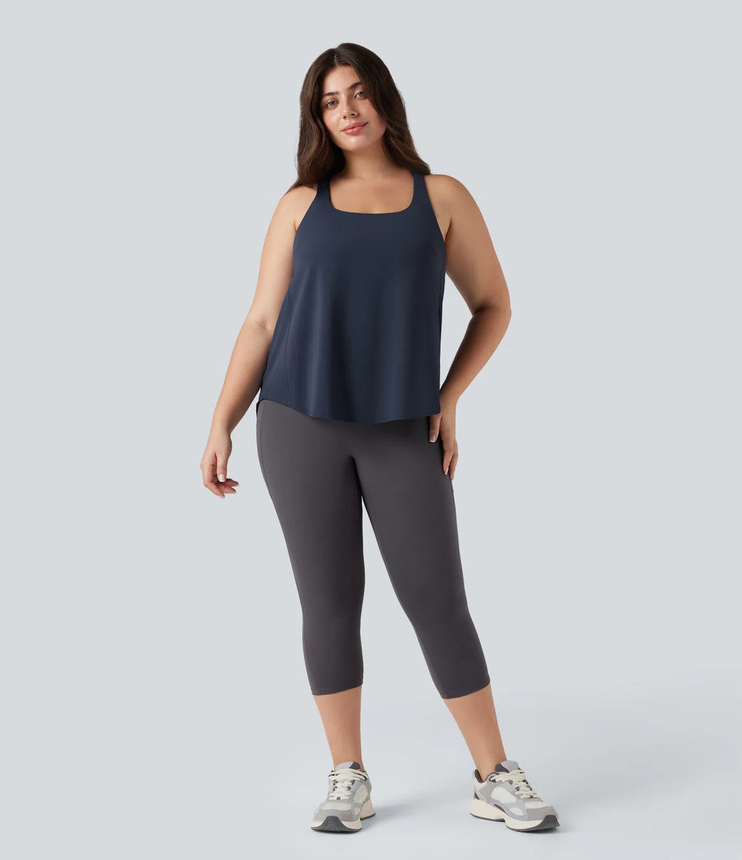 Plus Size Halara UltraSculpt Round Neck Curved Hem Running Tank Top