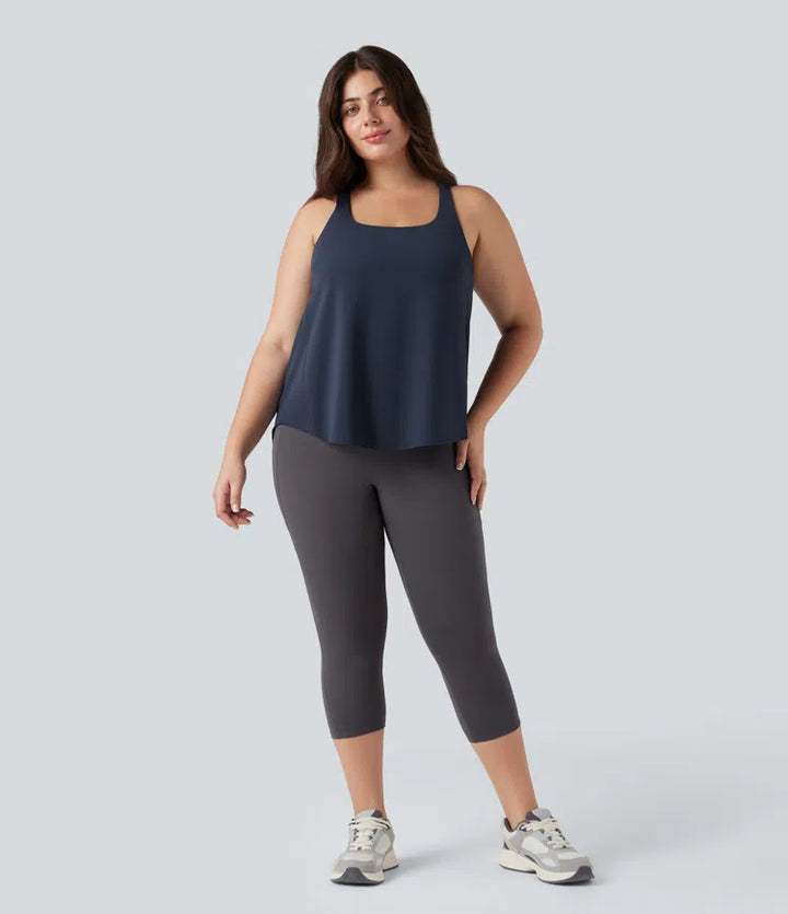 Plus Size Halara UltraSculpt Round Neck Curved Hem Running Tank Top