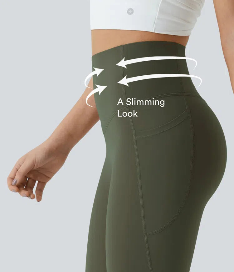 Halara UltraSculpt High Waisted Scrunch Butt Lifting Tummy Control Pocket Shaping Yoga Bootcut Leggings
