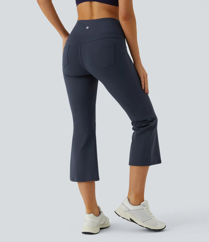 DayStretch High Waisted Pocket Capri Flare Yoga Leggings