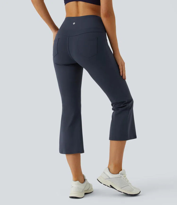 DayStretch High Waisted Pocket Capri Flare Yoga Leggings