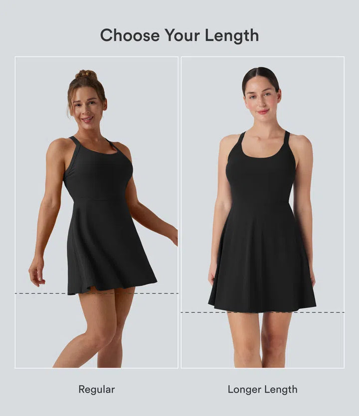 SoftlyZero Airy Backless Twisted InstantCool Dance Active Dress-Easy Peezy Edition DD-F Cups