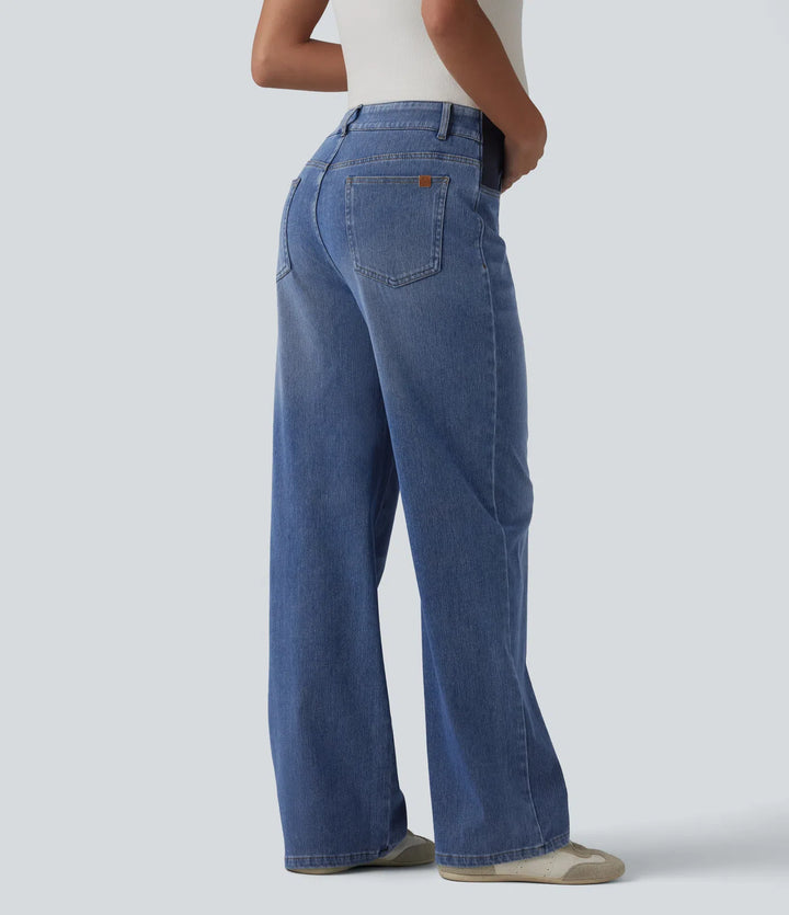 Halara Flex Mid Rise Straight Leg Maternity Casual Jeans with Pockets