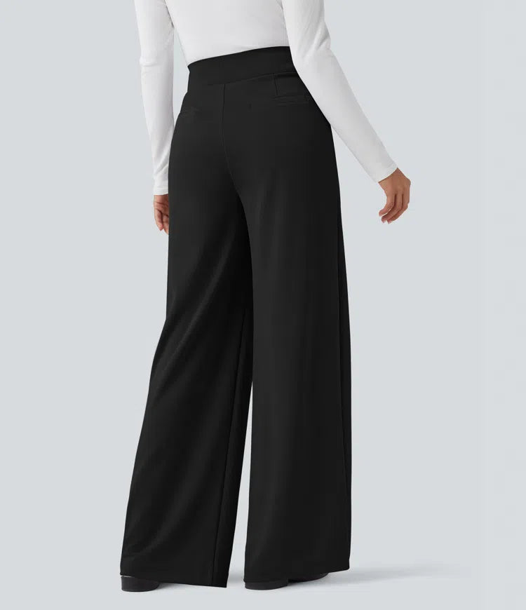 Halara Flex High Waisted Tummy Control Crepe Work Straight Leg Pants with Pockets