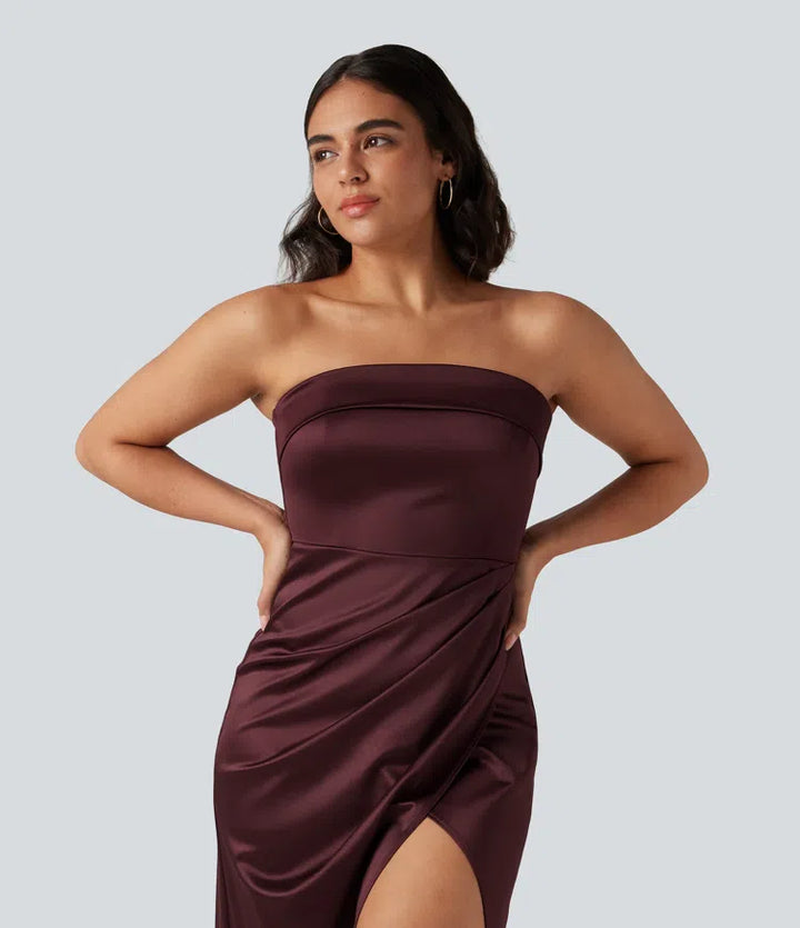 Tube 2-in-1 Bodycon Satin Midi Party Dress