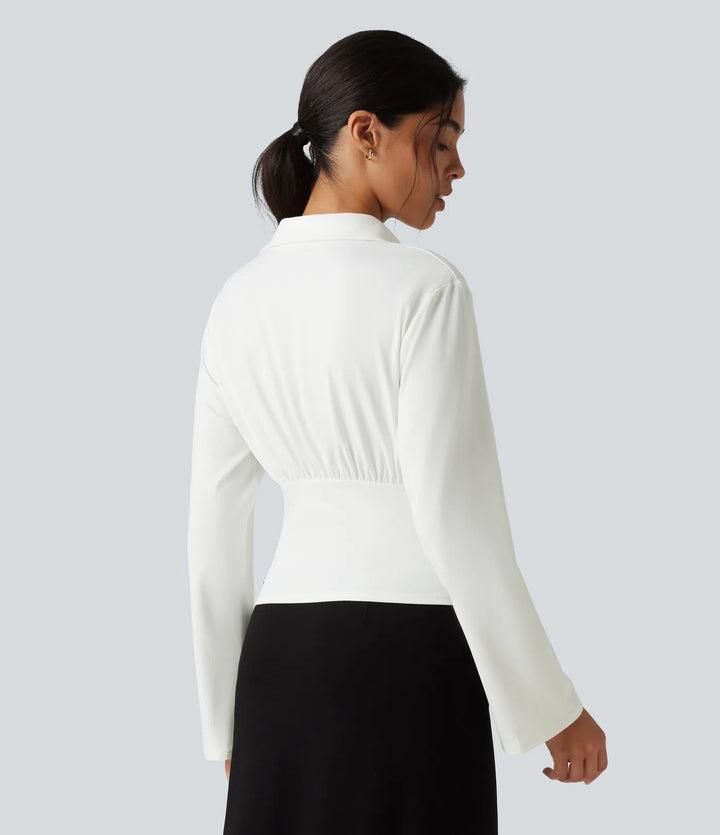 Flounce Long Sleeve Work Shirt
