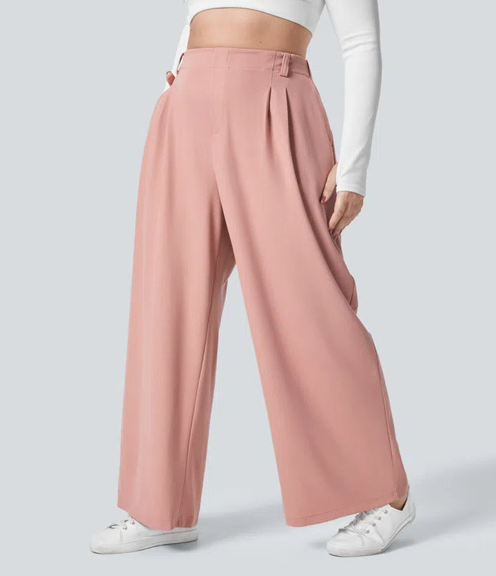 Halara Flex High Waisted Pocket Wide Leg Waffle Work Plus Size Pants