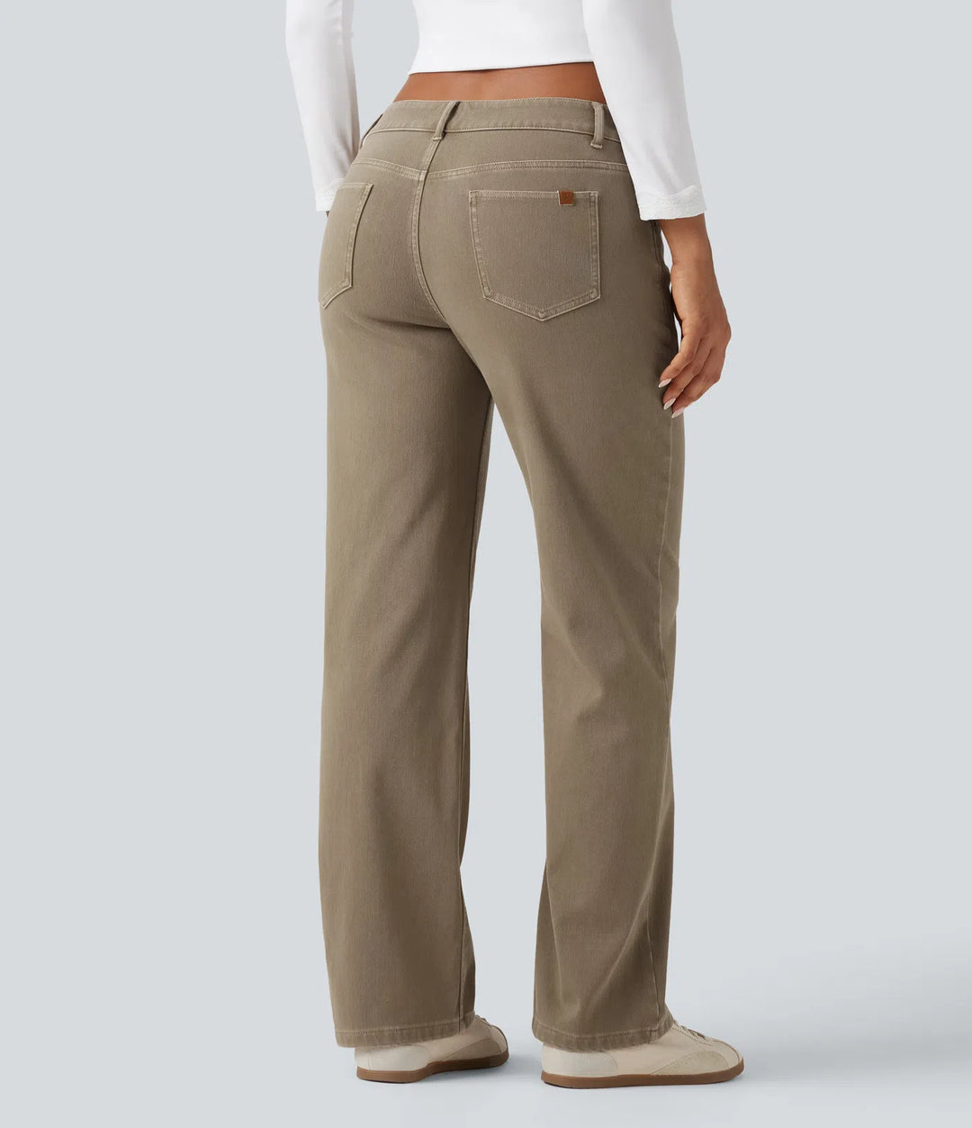Halara Flex Low Rise Asymmetric Straight Leg Colorful Casual Jeans with Pockets