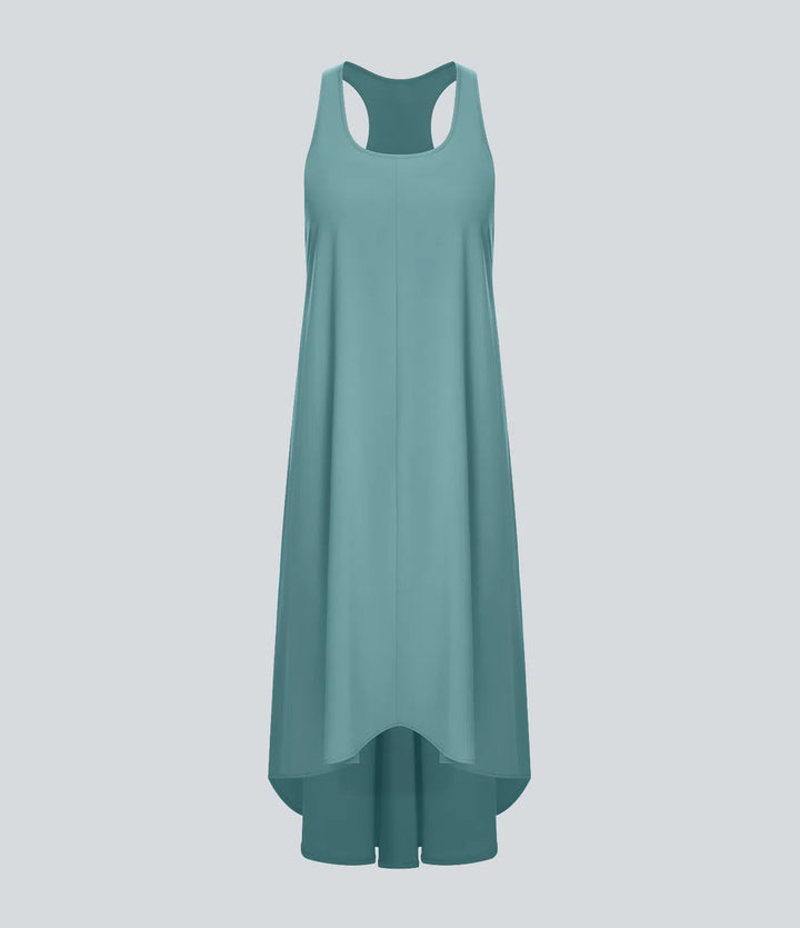 Breezeful RacerPocket High Low Flowy Midi Quick Dry Casual Dress