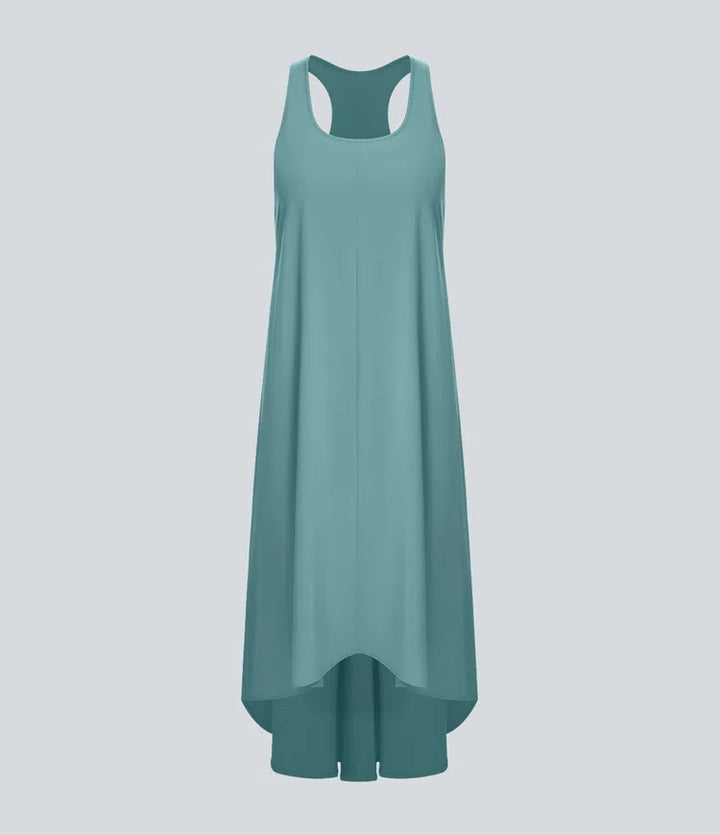 Breezeful RacerPocket High Low Flowy Midi Quick Dry Casual Dress