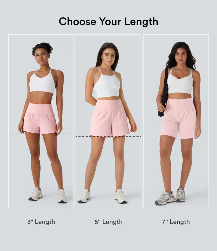 SoftlyZero Airy Super High Waisted 2-in-1 InstantCool Yoga Shorts 7" with Pockets