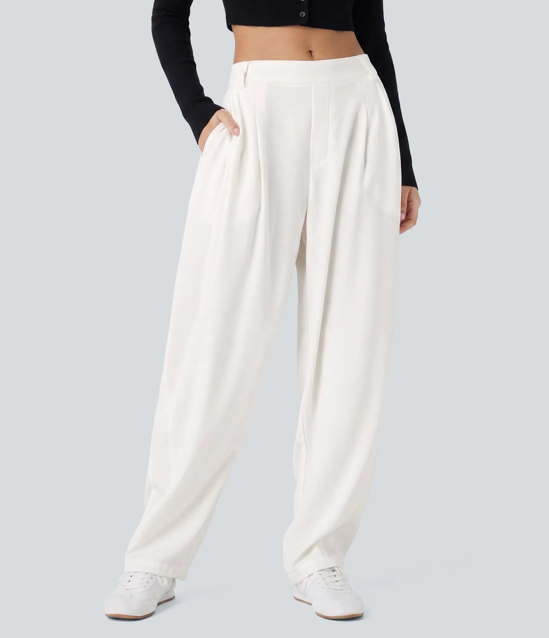 Mid Rise Pocket Barrel Leg Baggy Work Pants