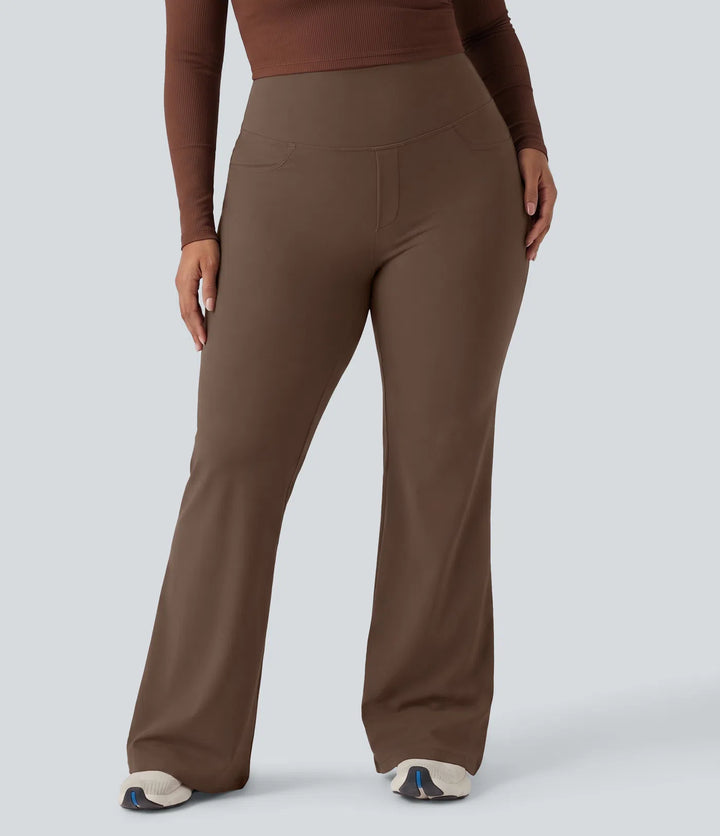 Plus Size DayStretch High Waisted Tummy Control Wide Leg Baggy Yoga Pants with Pockets
