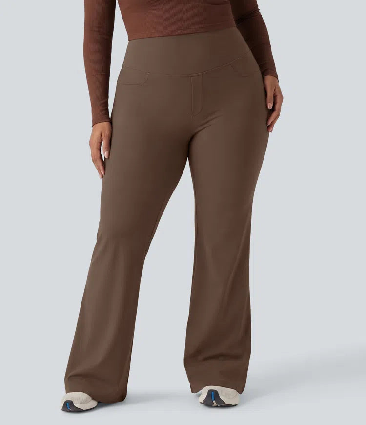 Plus Size DayStretch High Waisted Tummy Control Wide Leg Baggy Yoga Pants with Pockets