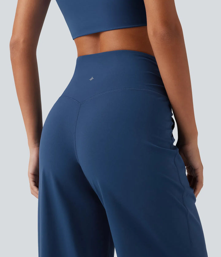 Halara UltraSculpt High Waisted Crossover Straight Leg Yoga Pants with Pockets