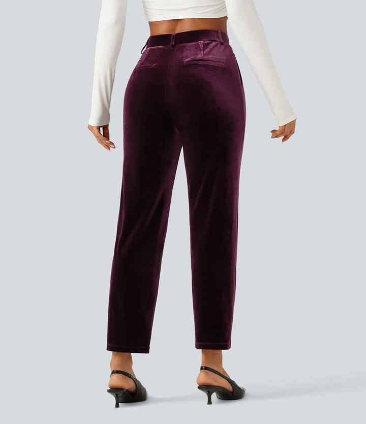 Halara Flex High Waisted Velvet Work Pants with Pockets