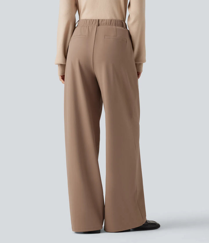 Halara Flex DayStretch Mid Rise Drawstring Wide Leg Work Pants with Pockets