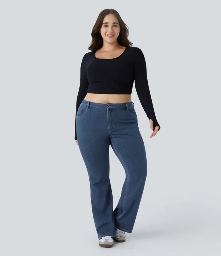 Halara Flex Mid Rise Pockets Casual Plus Size Jeans