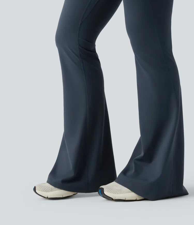 Halara UltraSculpt High Waisted Scrunch Butt Lifting Tummy Control Shaping Yoga Flare Leggings with Pockets
