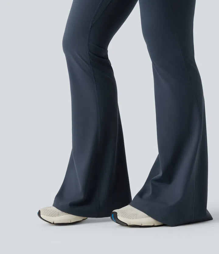 Halara UltraSculpt High Waisted Scrunch Butt Lifting Tummy Control Shaping Yoga Flare Leggings with Pockets