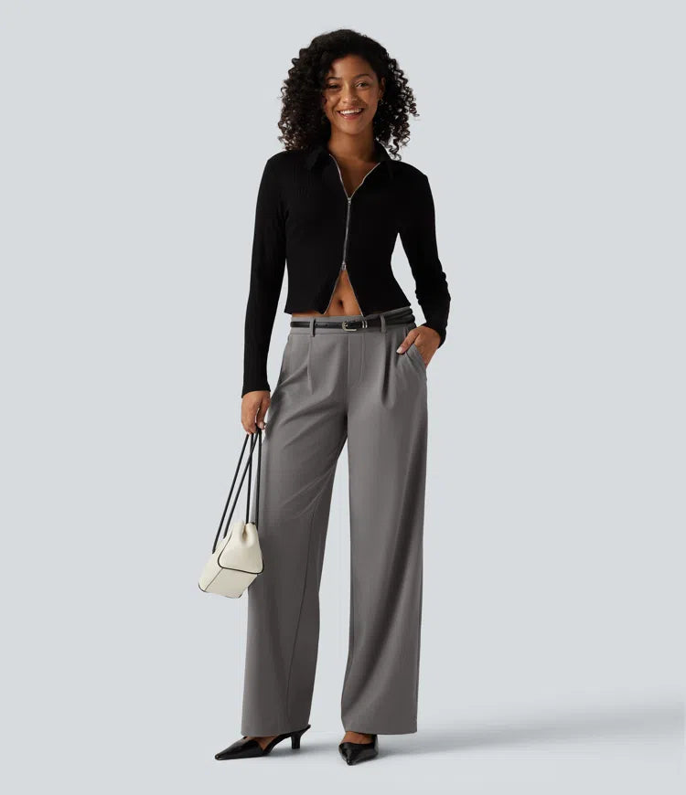Halara Flex DayStretch Low Rise Straight Leg Work Pants with Pockets