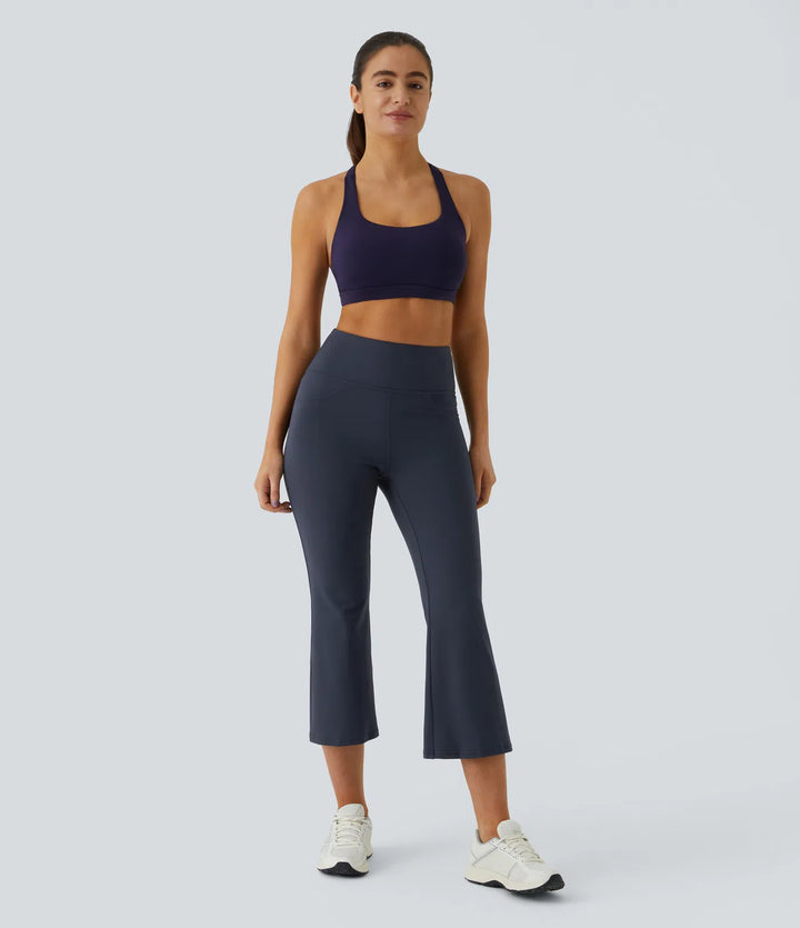 DayStretch High Waisted Pocket Capri Flare Yoga Leggings