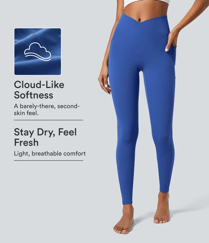 SoftlyZero Crossover Pocket Plain Leggings